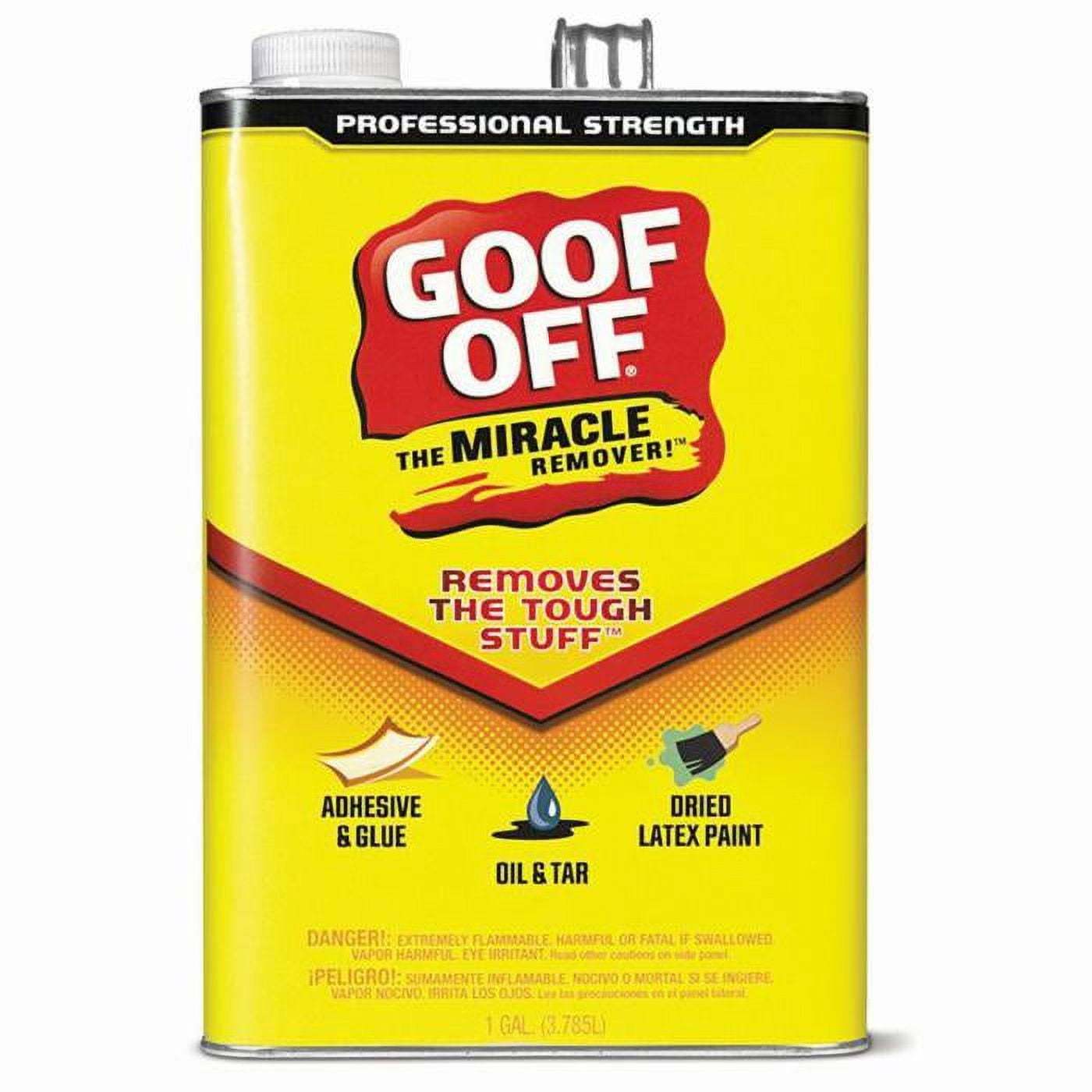 Goof Off FG657 Latex Paint Remover, Liquid, White, 1 gal, Can