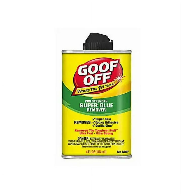 Goof Off FG678, Pro Strength Can, 4oz Super Glue Remover, Yellow 
