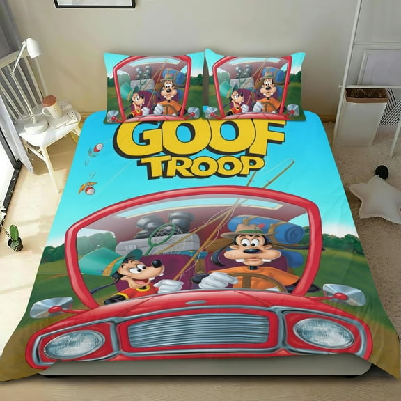 Goof Troop Themed Bed Sheet Set Three Piece Set 36x75 Inches Comfortable And Skin Friendly Unique Design Creating A Star Studded Night