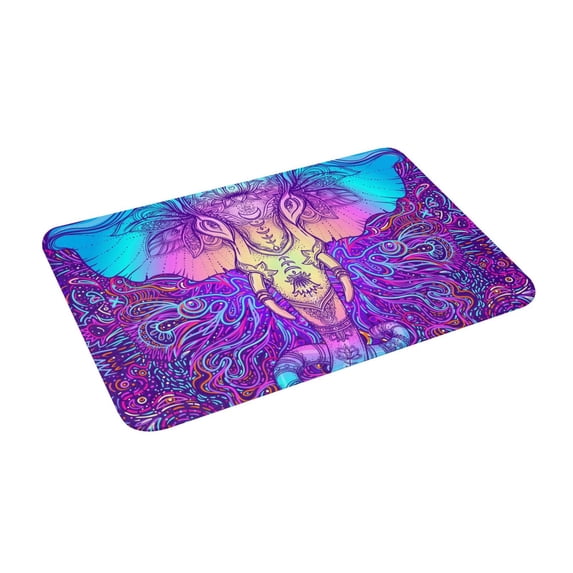 Goofa 16"x24" Inches Elephant in Tribal Style Doormats for Outdoor Entrance - Non-Slip Welcome Mat, Heavy Duty Door Mats Outdoor, Spring Doormat