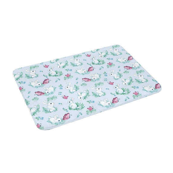 Goofa 16"x24" Inches Rabbit And Butterfly Doormats for Outdoor Entrance - Non-Slip Welcome Mat, Heavy Duty Door Mats Outdoor, Spring Doormat