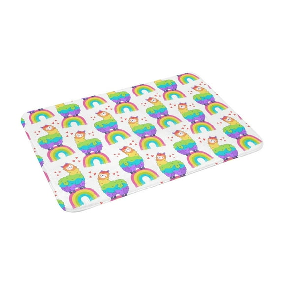 Goofa 16"x24" Inches Rainbow Llama Doormats for Outdoor Entrance - Non-Slip Welcome Mat, Heavy Duty Door Mats Outdoor, Spring Doormat
