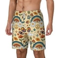 thumbnail image 1 of Goofa 70s Hippie Style Printed Men's Swim Trunks Board Shorts Quick Dry Mens Swimming Trunks with Compression Liner,Breathable Fit Hawaii Beach Shorts-Small, 1 of 9