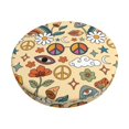 thumbnail image 1 of Goofa 70s Hippie Style Printed Stool Covers Round, Waterproof Round Bar Stool Covers Anti-Slip Round Bar Stool Seat Cover with Elastic Bands Durable -14 inch, 1 of 7