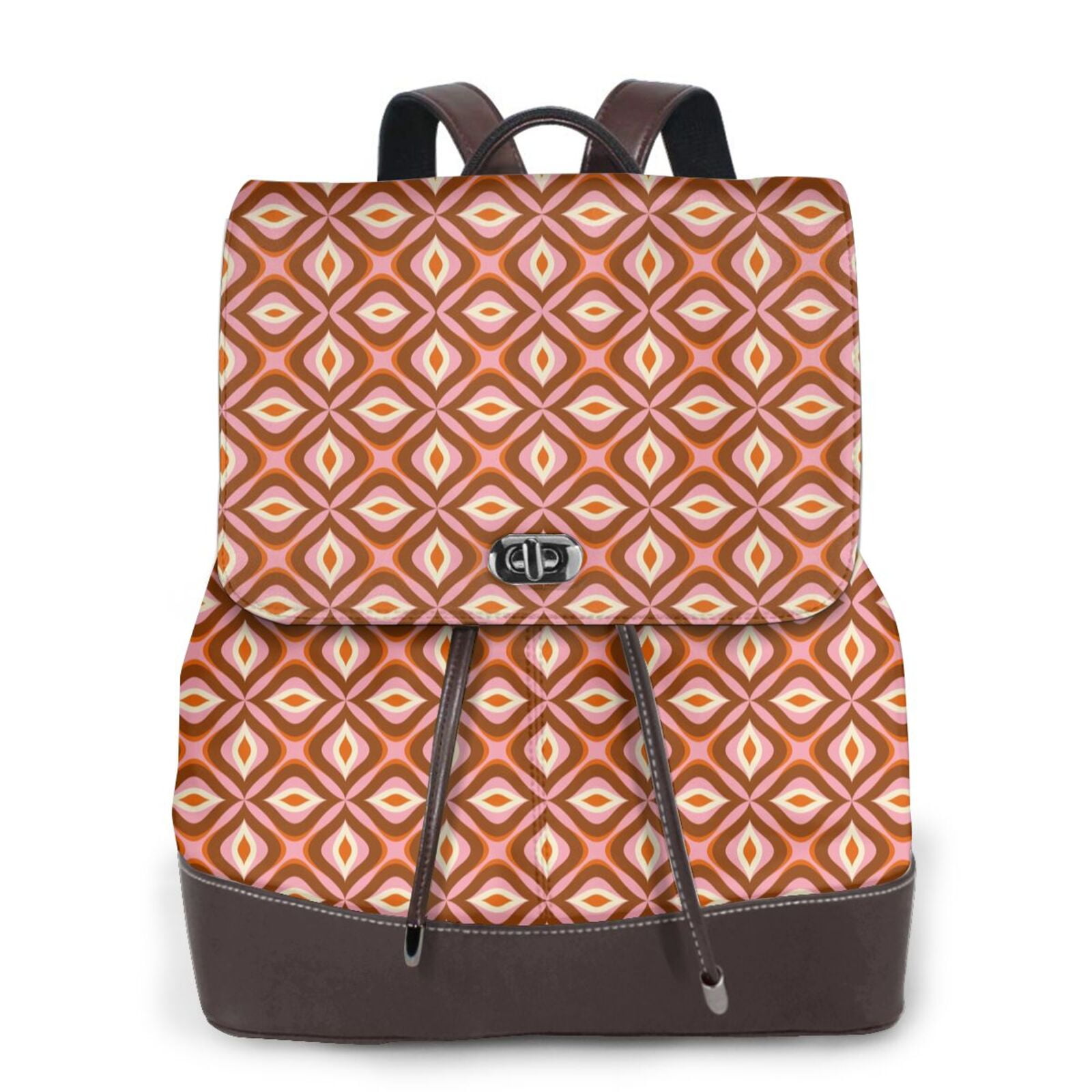 Goofa 70s Retro Style for Leather Backpack Purse for Women Fashion ...