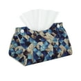 thumbnail image 1 of Goofa Abstract Blue Squares Pattern Triangle Square Tissue Box Cover, Modern PVC Leathe Facial Paper Holder,Decorative Holder/Organizer for Bathroom Vanity Countertop, 1 of 9