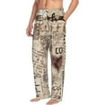 thumbnail image 1 of Goofa Abstract Coffee Pattern With Letters Printed Soft Pajama Pants for Men, Wide Leg Comfy Casual Lounge Yoga Pants-Large, 1 of 9
