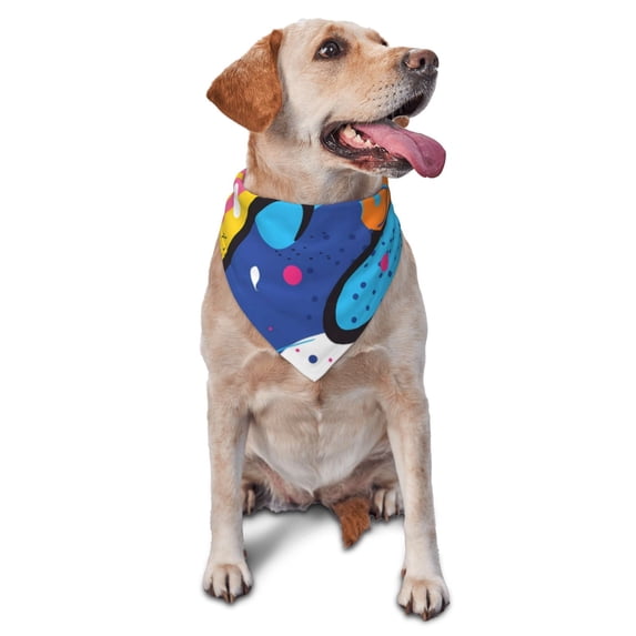 Goofa Abstract Color Splash Printing Dog Bandana ,Cat Scarf Adjustable Bib Handkerchief Accessories for Dogs Cats,Pet scarf,Pet fashion