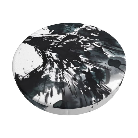 Goofa Abstract Eagle Ink Printed Stool Covers Round, Waterproof Round Bar Stool Covers Anti-Slip Round Bar Stool Seat Cover with Elastic Bands Durable-14 inch