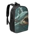 thumbnail image 1 of Goofa Abstract Geometric Shark Pattern 17in Student Backpack - School, Travel, Work Bookbag -Laptop Backpack,Water Resistant College School Computer Bag, 1 of 6
