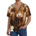 thumbnail image 1 of Goofa Adorable Calf Butterflies Champagne Printed Men's Casual Short-sleeved Shirt,Lightweight Breathable Button-down,Summer Casual men's top,Versatile Fashion shirt-4X-Large, 1 of 7