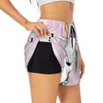 thumbnail image 1 of Goofa Aerial Yoga for Unicorn Printed Women 2 in 1 Running Shorts,Quick Dry Athletic Workout Shorts,High Waisted Athletic Shorts with Liner Pockets-XX-Large, 1 of 9