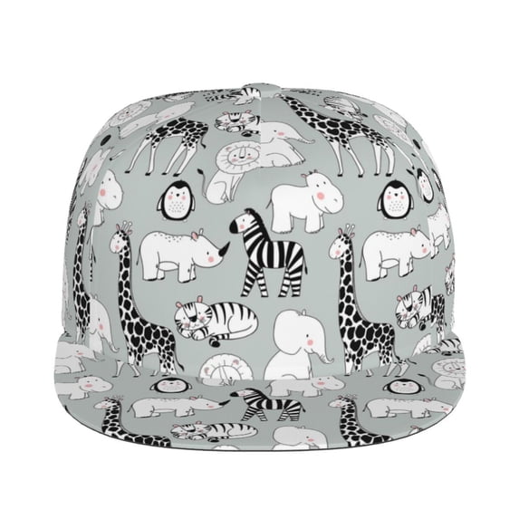 Goofa African Animals Printed Men's Baseball Cap,Straight Brim Hat,Golf Dad Hat,Versatile Style,Sun Protection Cap,Travel Hat