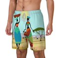 thumbnail image 1 of Goofa African Women Printed Men's Swim Trunks Board Shorts Quick Dry Mens Swimming Trunks with Compression Liner,Breathable Fit Hawaii Beach Shorts-3X-Large, 1 of 9