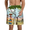 thumbnail image 1 of Goofa African Women Printed Mens Swim Trunks Summer Quick Dry Short Beach Swimwear Bathing Suits-Large, 1 of 9