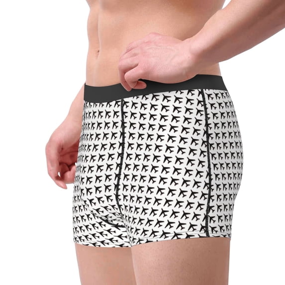 Goofa Airplane Printed Men's Boxer Briefs Underwear, Moisture-Wicking Underwear, Trunk,Soft and Breathable Cotton Underwear-Medium