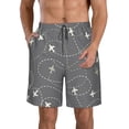thumbnail image 1 of Goofa Airplane Routes Around The World Printed Mens Swim Trunks Summer Quick Dry Short Beach Swimwear Bathing Suits-XX-Large, 1 of 9