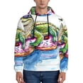 thumbnail image 1 of Goofa Alligator Donut Pool Float for Men's Hooded Sweatshirt - Lightweight Pullover Hoodie with Kangaroo Pocket, Perfect for Everyday Wear-3X-Large, 1 of 7