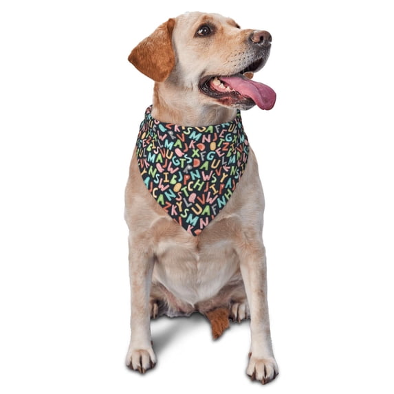 Goofa Alphabet Printing Dog Bandana ,Cat Scarf Adjustable Bib Handkerchief Accessories for Dogs Cats,Pet scarf,Pet fashion