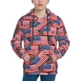 thumbnail image 1 of Goofa America Flags1 Pattern Hooded Sweatshirt for Youth Trendy youth sweatshirt Casual Hoodie for Boys and Girls-X-Large, 1 of 6