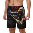 thumbnail image 1 of Goofa American Bald Eagle Warrior Printed Men's Swim Trunks Board Shorts Quick Dry Mens Swimming Trunks with Compression Liner,Breathable Fit Hawaii Beach Shorts-XX-Large, 1 of 9