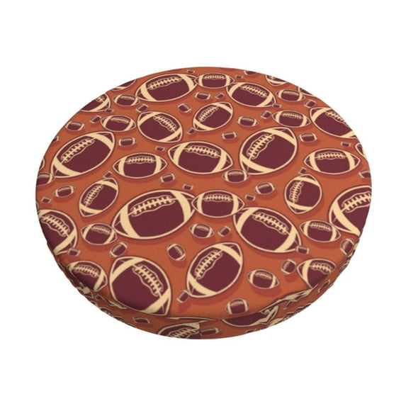 Goofa American Football1 Printed Stool Covers Round, Waterproof Round Bar Stool Covers Anti-Slip Round Bar Stool Seat Cover with Elastic Bands Durable -12 inch