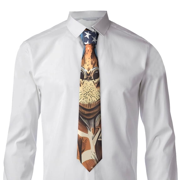 Goofa American Giraffe Style Pattern Men's Necktie Classic Silk Tie Woven Jacquard Neck Ties Necktie for Business and Wedding Formal Neckties