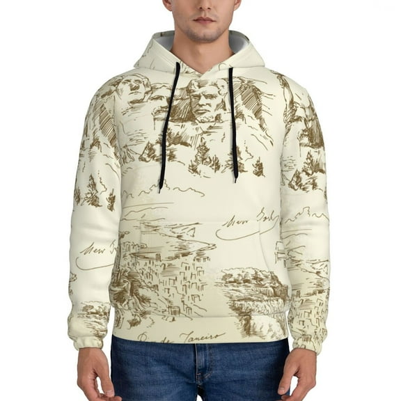 Goofa American Monuments for Men's Hooded Sweatshirt - Lightweight Pullover Hoodie with Kangaroo Pocket, Perfect for Everyday Wear-XX-Large