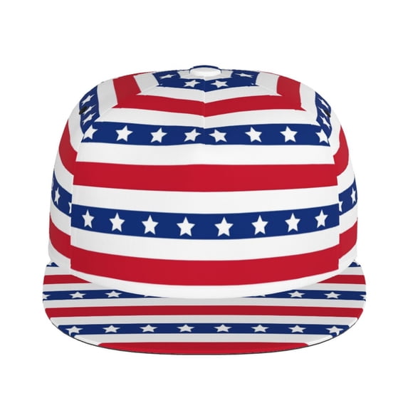 Goofa American Patriotic Stars And Stripes Printed Men's Baseball Cap,Straight Brim Hat,Golf Dad Hat,Versatile Style,Sun Protection Cap,Travel Hat