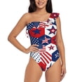 thumbnail image 1 of Goofa American Stars2 Pattern Women's One Piece Swimsuits Tummy Control Bathing Suits Asymmetric One Shoulder Swimwear-XX-Large, 1 of 6
