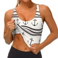 thumbnail image 1 of Goofa Anchors and Ropes Printed Sports Bras for Women, High Impact Running Bra Workout Crop Tank Tops Longline Sports Bra Push up-X-Large, 1 of 9