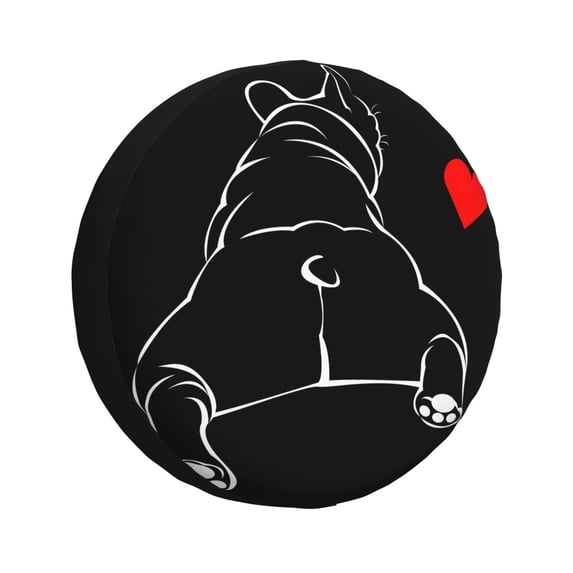 Goofa Animal Bulldog Pattern Universal Tire Cover for Jeep, SUV, Truck, and Trailer – Waterproof, UV-Resistant,Easy to Install, Fits 14"-17" Tires-14 inch