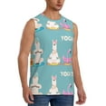 thumbnail image 1 of Goofa Animal Meditation Printed Men's Sleeveless T-Shirt - Athletic Gym Workout Tank Top for Men - Moisture-Wicking, UPF 30+ Quick-Dry Muscle Tee-Large, 1 of 8