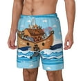 thumbnail image 1 of Goofa Animals on Noah's Ark Printed Men's Swim Trunks Board Shorts Quick Dry Mens Swimming Trunks with Compression Liner,Breathable Fit Hawaii Beach Shorts-Large, 1 of 9