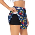 thumbnail image 1 of Goofa Animals Rescue Team Printed Women 2 in 1 Running Shorts,Quick Dry Athletic Workout Shorts,High Waisted Athletic Shorts with Liner Pockets-Medium, 1 of 9