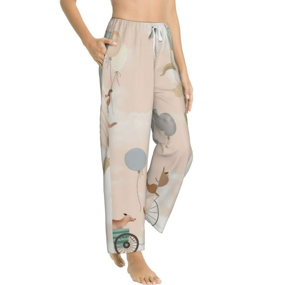 Goofa Animals Riding Across The Sky1 Printed Soft Pajama Pants for Women, Wide Leg Comfy Casual Lounge Yoga Pants-X-Large