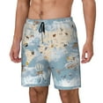 thumbnail image 1 of Goofa Animals Travel World Map Printed Men's Swim Trunks Board Shorts Quick Dry Mens Swimming Trunks with Compression Liner,Breathable Fit Hawaii Beach Shorts-, 1 of 9