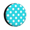 thumbnail image 1 of Goofa Aqua And White Polka Dot Pattern Universal Tire Cover for Jeep, SUV, Truck, and Trailer – Waterproof, UV-Resistant,Easy to Install, Fits 14"-17" Tires-15 inch, 1 of 6