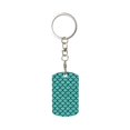 thumbnail image 1 of Goofa Aquamarine Glitter Printed Rectangular Metal Keychain Bag Charm Floral Charm for Purse Keys Metal Keyring Gift for Women Accessories, 1 of 7