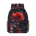 thumbnail image 1 of Goofa Artistic Dewdrop Rose Pattern Comfortable Student Backpack - Ergonomic Design, Durable, Water-Resistant, Multi-Compartment,Travel, and Outdoor Activities, 1 of 5