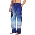 thumbnail image 1 of Goofa Astronauts Start Running Printed Soft Pajama Pants for Men, Wide Leg Comfy Casual Lounge Yoga Pants-Medium, 1 of 9