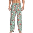 thumbnail image 1 of Goofa Autumn Branches Fox and Mushrooms Pattern Printed Soft Pajama Pants for Men, Wide Leg Comfy Casual Lounge Yoga Pants-Medium, 1 of 9