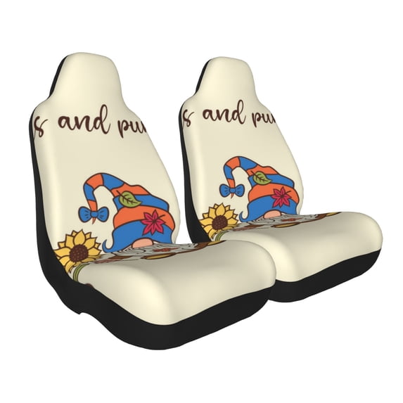 Goofa Autumn Gnomes1 Printed Car Seat Covers, Automotive Seat Covers for Cars Trucks and SUVs, Quick Setup Universal Fit Elastic Seat Covers-2 PCS