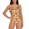 thumbnail image 1 of Goofa Autumn Leaves 2 Pattern Women's One Piece Swimsuits Tummy Control Bathing Suits Asymmetric One Shoulder Swimwear-XX-Large, 1 of 6
