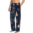 thumbnail image 1 of Goofa Autumn Leaves With Blue Printed Soft Pajama Pants for Men, Wide Leg Comfy Casual Lounge Yoga Pants-X-Large, 1 of 9