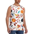 thumbnail image 1 of Goofa Autumn Pumpkins Fall Leaves Printed Men's Sleeveless T-Shirt - Athletic Gym Workout Tank Top for Men - Moisture-Wicking, UPF 30+ Quick-Dry Muscle Tee-Small, 1 of 8