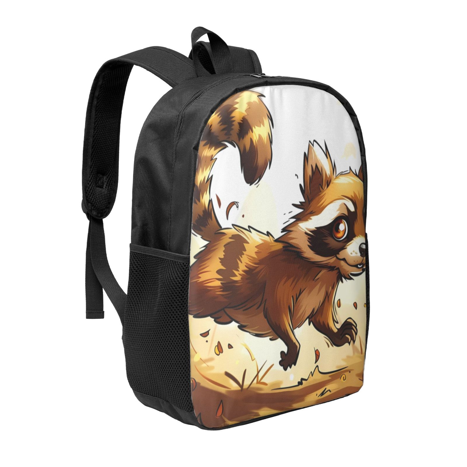 School Backpack Raccoon Goofa Autumn Raccoon In Forest Pattern 17in Student Backpack - School ...