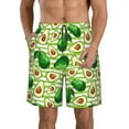 thumbnail image 1 of Goofa Avocado Green Striped Printed Mens Swim Trunks Summer Quick Dry Short Beach Swimwear Bathing Suits-XX-Large, 1 of 9