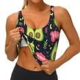 thumbnail image 1 of Goofa Avocado Love Printed Sports Bras for Women, High Impact Running Bra Workout Crop Tank Tops Longline Sports Bra Push up-Small, 1 of 9