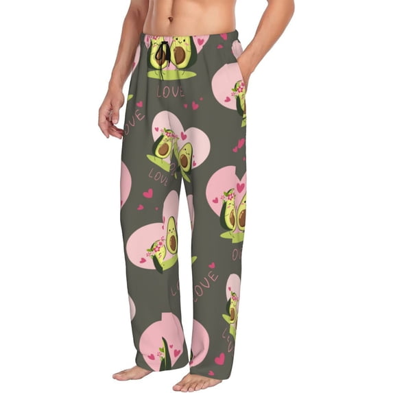 Goofa Avocado Lovers Printed Soft Pajama Pants for Men, Wide Leg Comfy Casual Lounge Yoga Pants-X-Large